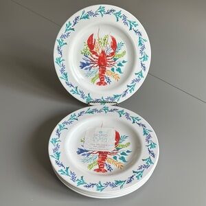 NWT Sigrid Olsen Lobster Melamine Plates set of 5